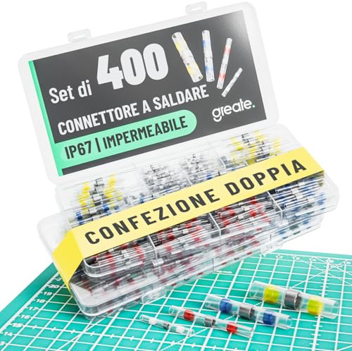 greate 400er set lödkopplingar med krympslang | smältkoppling vattentät & dragfast - koppla kabel med krympkoppling - strömkabel koppling