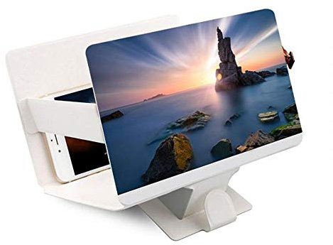 ZJFHEYUO Phone Screen Magnifier 3D Mobile Phone Screen Magnifier Enlarger Magnifying Video Amplifier Projector Bracket Desktop Holder Phone Stand Pink