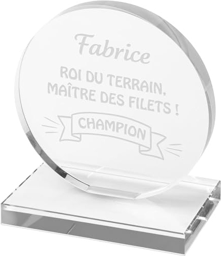 KDO MAGIC - Trophée Verre Personnalisé Coffret Inclus (Modèle Texte)