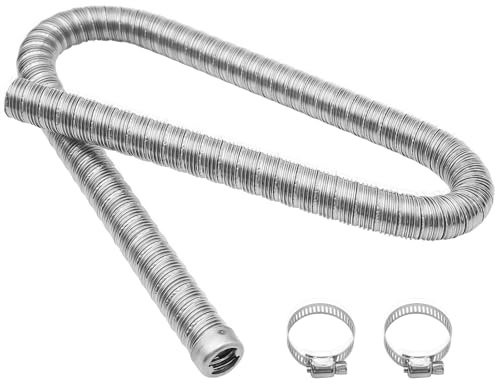 WYYFXY® Auto Abgasrohr Standheizung 24mm × 100cm Abgasschlauch Standheizung Edelstahl Dual-Layer Kraftstofftank Abgasrohr mit Edelstahlschellen für Stromerzeuger Diesel Heizung