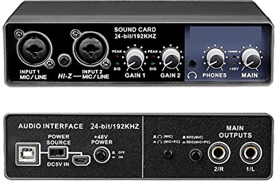 RDVXI Audio Mixer, Interface Sound Card with Monitoring,Electric Guitar Live Recording Professional Sound Card For Studio,Singing