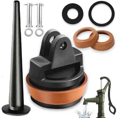 YUJUVI Ersatzkolben für Schwengelpumpen Typ 75 mit Nasenstechventil Bolzen Satz Kolben Komplett für Wasserpumpen Typ 75 mit Zusätzlichem Dichtungsring komplett Gartenpumpe Handschwengelpumpe Handpumpe