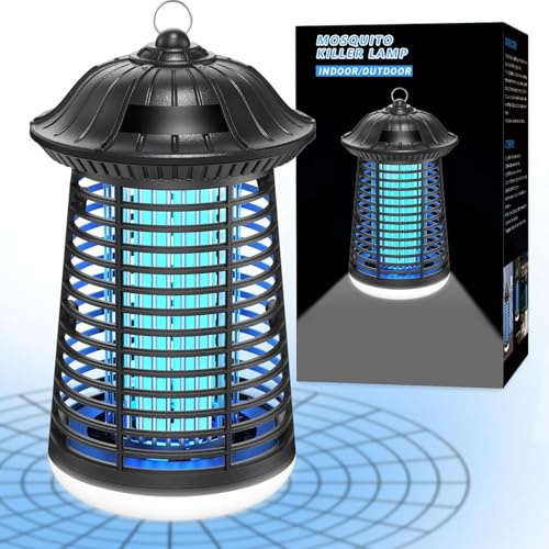Matamoscas eléctrico para Exteriores e Interiores, 4200 V, con luz LED, matamoscas eléctrico, trampas para Moscas, plástico ABS, matamoscas enchufable para Patio, jardín, Cocina y hogar