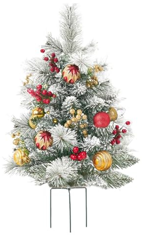 Zahoken Árboles De Navidad Artificiales - Iluminación Realista con Temporizador 8 Modos | Decoraciones de Árbol de Navidad para Exteriores,para Jardín Patio Trasero Césped Porche Interior Exterior Y