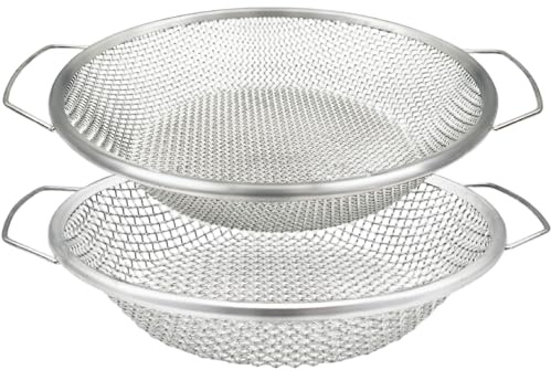 Tamiz de tierra para jardinería (2 unidades), tamiz de compost de malla de 0, 3 cm y 6 mm con asa, apto para cubos estándar de 5 galones, para un tamizado eficiente de tierra y rocas, para jardine
