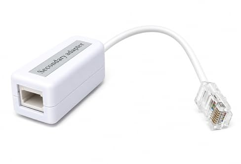 DRUT RJ45 to BT Telephone Socket Adapter with Cable | Secondary Phone Line Converter, RJ45 Male to BT Female Landline Adaptor, Broadband, Router, Modem, Fax & Telephone Connection