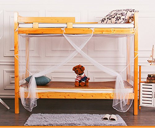 Tofover 90190150 cm - Zanzariera a baldacchino per letto a castello, quadrata, protezione a tenda, in rete, per casa e in viaggio (90 x 190 x 150 cm)