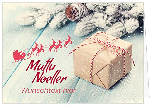 PERSONALISIERTE übergroße XXL Weihnachtskarte Muttu Noeller türkisch - mit Ihrem WUNSCHTEXT anpassbar - Für Kunden, Firmen, Kollegen, Familie, Freunde, Lieferanten - Geschäftlich und Privat