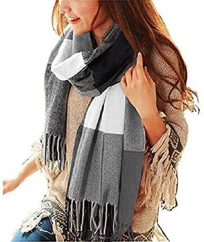 Tuopuda Schal Damen Oversized Kaschmir Schal Kariert Deckenschal Winterschal Herbstschal Modeschal Weicher Warmer Für Herbst Winter Fransen Poncho, B, 60 * 200CM