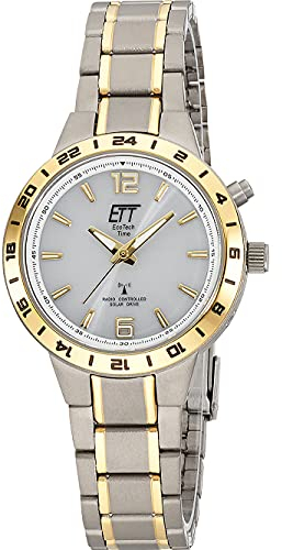 ETT Eco Tech Time Funk Solar Damen Uhr Analog mit Titan Armband ELT-11449-11M