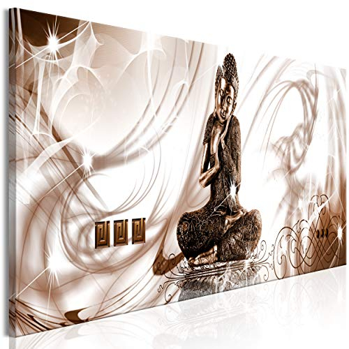 decomonkey Bilder Buddha Abstrakt 150x50 cm 1 Teilig Leinwandbilder Bild auf Leinwand Vlies Wandbild Kunstdruck Wanddeko Wand Wohnzimmer Wanddekoration Deko Zen Orient Ornament