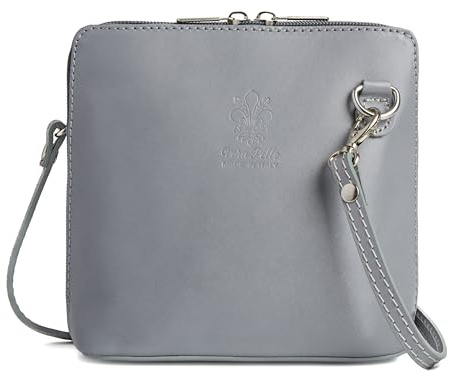 Woodland Leathers Vera Pelle Petit sac à main en cuir véritable pour femme avec bandoulière de haute qualité