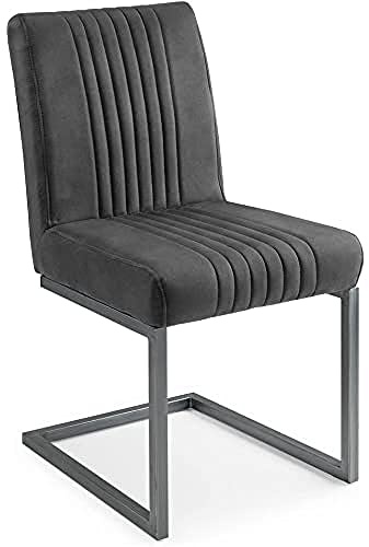 Julian Bowen Brooklyn Dining Chairs, Set of 2, Grey - H88.5 x W47 x D65cm
