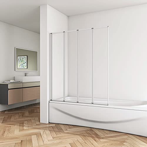 Biubiubath 4 Fold Folding Pivot Shower Bath Screen Glass Door Panel Bathroom 1000x 1400mm