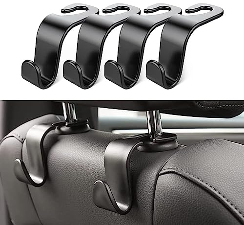 Auto Kopfstützen Haken, 4 Stück Auto Lagerung Haken, Handtaschenhalter Taschenhaken, Auto Kunststoff Haken, Aufbewahrungshaken, Ideal Zum Aufhängen Von Taschen, Einkaufstaschen, Spielzeug Für Kinder