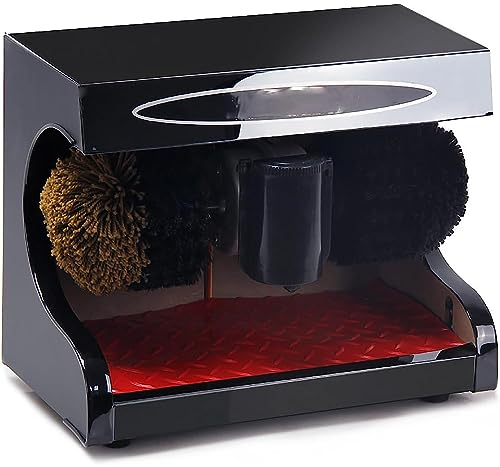PACUM Lucidatrice elettrica per lustrascarpe, Macchina per lustrascarpe a induzione Automatica, Doppia Spazzola combinata, Bassa rumorosità e Pulizia Facile, per Banca di Hotel per Famiglie