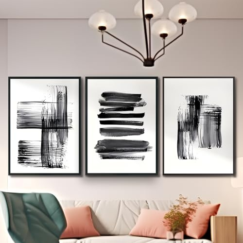 KAIDAARTLH Lote de 3 cuadros de estilo boho 50x70cm, pósters abstractos sobre lienzo, decoración artística moderna y minimalista para salón, dormitorio y oficina, sin marco(C,3x50x70cm)