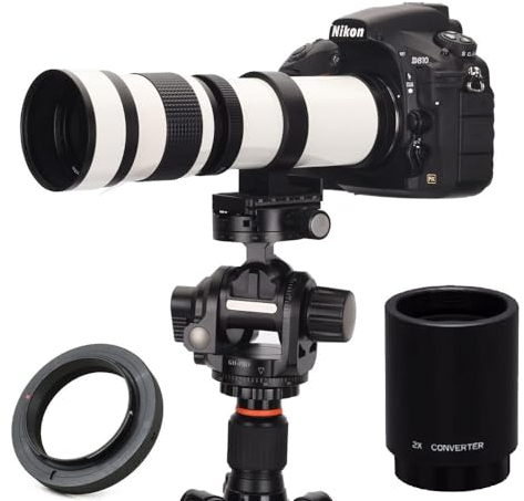 JINTU 420-1600mm f/8.3 HD Manual Telephoto Zoom Lens for Canon EOS 1D 5D 6D 7D 30D 40D 50D 60D 70D 80D 90D 2000D 4000D 1200D T1i T2i T3 T3i T4 T4i T5 T5i T6 T6i T6s T7 T7i T7s T8i XS XSI SL3 SL2 SL1