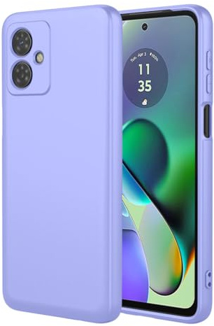 SEAHAI Funda para Motorola Moto G14, Ultradelgado Suave Carcasa de Silicona Líquida Protectora, Moda Mate Sedoso Tocar TPU Bumper Antigolpes Cubierta - Púrpura