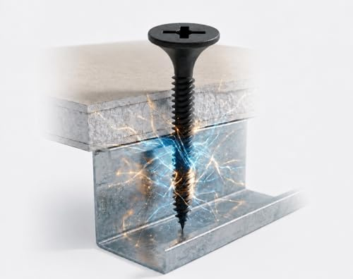 Schnellbauschrauben 3,9 x 25 mm Feingewinde von Tergato | 1000 Stück Trockenbau Schrauben für Gipskarton | Rigips Schrauben für Metallunterkonstruktionen | Stahl Schwarz Phosphatiert DIN EN 14566
