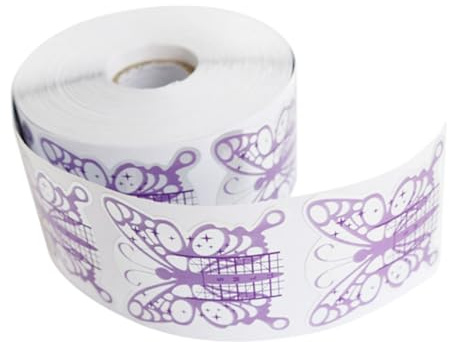HONMEET Soporte de Papel para Decoración de Uñas Moldes Forma de Pequeñas Alas Moradas por Guías para Decoración de Uñas Accesorios para Manicura Salones de Belleza