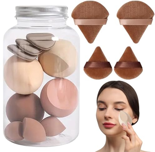 14/56 Pezzi Beauty Blen-der - Set Di Spugne Per Il Trucco | Spugne Morbide Makeup Blender Powder P-uffs | Spugna Multicolore Beauty Blending Foundation Blending Blending Blender | Per Asciutto E Bagna