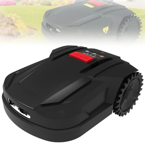 BDJSN Yard Robot Lawn Mower, 75W Smart Automatic Robotic Lawnmower for 800㎡ Lawn, All-Wheel Drive, APP Control, 2.2Ah Lithium Battery, Cut Height 25-55mm, Cutting Width 18cm