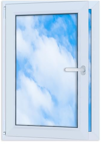 LORAC | Kunststofffenster weiß 700x1000mm, 70x100cm, PCV, DIN Links, kippbar & ausstellbar, 2-fach Verglasung, energiesparend – Fenster mit CE-Zertifikat für Keller und Wohnung