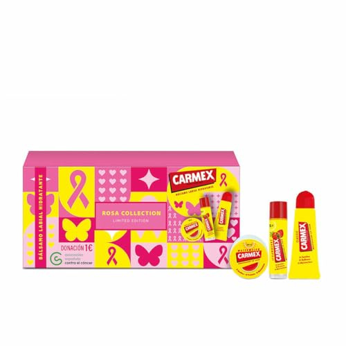 Carmex 3-teiliges Set - Marke: Carmex - EAN: 0083078020705 - Farbe: Rosa - Maße: 4 x 15,5 x 7,5 cm - Balsam - 3er-Pack und große Verpackung - Verbessert das Aussehen