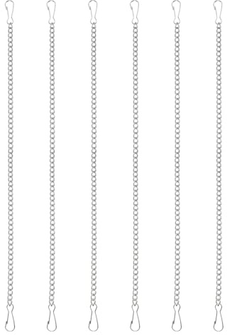 PATIKIL Cadenas Colgantes Con Ganchos, 6 Pcs Colgadores Para Plantas Comederos De Aves Macetas Faroles Campanas De Viento Pizarras Y Decoración, Plateado