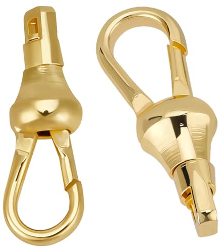 Beebeecraft 1 Scatola 6 Pezzi Portachiavi Girevole A Scatto in Ottone Placcato Oro 18K Portachiavi Clip Ganci Chiusura Cordino Moschettone A Molla per Artigianato