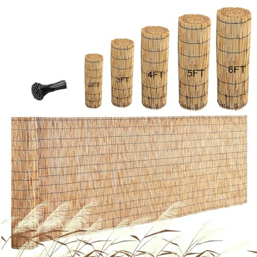 Clôture En Roseau Naturel, Brise-vue Balcon, Protection De La Vie Privée, Occultant, Protection Vent & Soleil, Paillis Terrasse Balcon, Pour Ajouter De L'intimité Et De L'ambiance(H1.22xL5m/H4xL16.4ft