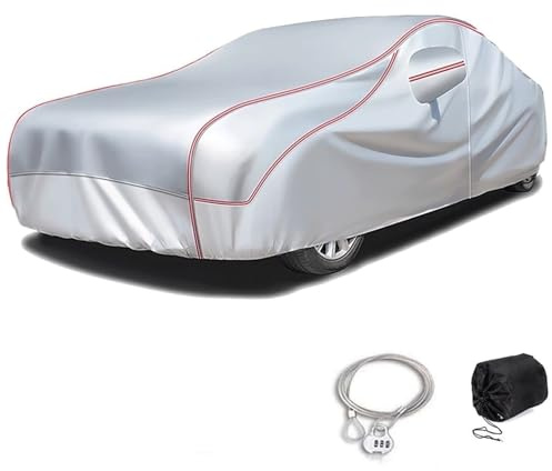 Autoabdeckung Gegen Hagel für Mercedes GLE Coupe (C292)(2015-2019),Dicke Auto Abdeckplane aus Baumwolle wasserdicht sonnenbeständig Vollgarage Autoplane Winddicht Reißfest mit Türreißver(Silver)