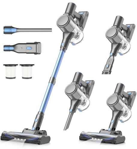 Zefiro Cordless Vacuum Cleaner for Home,450W /40Kpa 50Mins Stick Vacuum,Anti-Tangle 1.5L Dust Cup, Rechargeable Wireless Handheld Vacuum for Pet Hair/Carpet/Floor