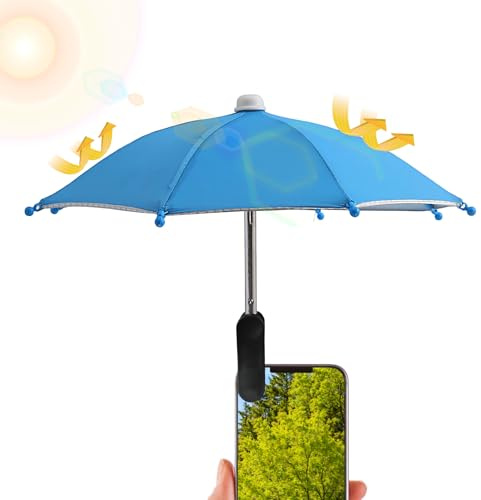 Phone Umbrella Clip | Portable Phones Shade Clip | Adjustable Mobile Cell Phone Umbrella Sun Shade | Anti-Reflective UV Protection Mini Shades Cover Phones Umbrellas for Sun, Outdoor