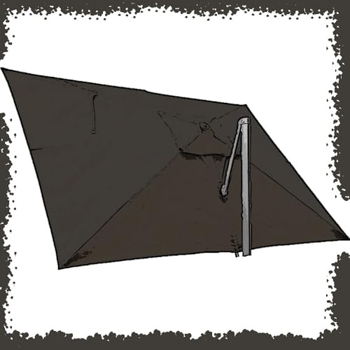 VLKLPZAHAK Copertura di Ricambio per Ombrellone 3x4m 8 Stecche Telo di Copertura per Ombrello A Sbalzo Tettoia di Ricambio per Ombrello Rettangolare Protezione UV Tessuto di Ricambio(Grey)