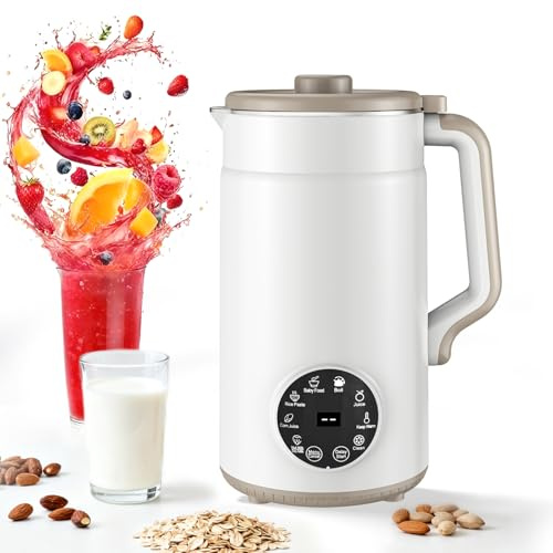 10 in 1 Nut Milk Maker Machine,12 Blades/40oz/1.2L Almond Milk Maker, Self Clean/12H Delay/Keep Warm/Boil, One Touch Soy Milk Maker for Homemade Oat, Nutri Plant Based and Non Dairy Beverages