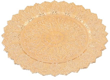 YISSALE Lot de 50 assiettes de présentation de 33 cm - Assiettes à gâteau rondes - Assiettes de service - Assiettes à dessert pour fêtes, mariages, banquets - Doré
