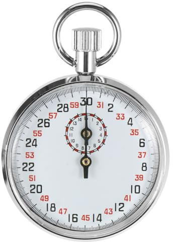 Hemobllo Mechanical Stopwatch Compact Teaching Aid 0.1S Accuracy Analog Timer for Sports Coaching Science Experiments and Classroom Use Metal Stopwatch