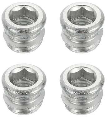 QUARKZMAN 4 Pezzi Dadi Filettati A Innesto, M6x10mm Dadi A Innesto Con grotta Esagonale Per Legno - 304 Vite In Acciaio Inossidabile Vite Per Mobili Bullone Connettore Legno