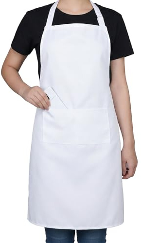 ElevateTech Kochschürze Wasserdicht Schürze Verstellbare Schürzes mit 2 Grillschürze mit langen Bändern Küchenschürze für Männer Damen Küche Restaurant Café