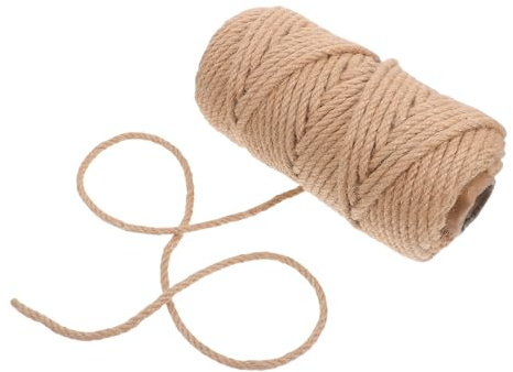 SUPVOX Corda di Iuta Naturale Spessa 5 Mm X 50 M, Corda Rustica per Tiragraffi per Gatti, Spago Artigianale Resistente per Mobili da Esterno e Lavori di Riparazione