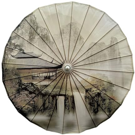Odot Sombrilla de Bambú Chino Paraguas de Papel Japonés (Estilo vintage,84cm)
