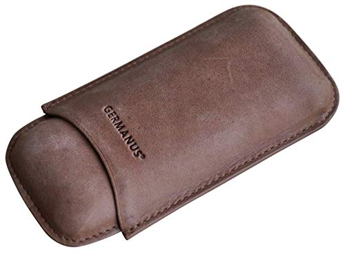 GERMANUS Zigarrenetui Leder, braun, Wildes Rind