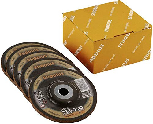 Rhodius 210752 RS28 Disque à ébarber à moyeu déporté Diamètre 125 mm Ø de perçage 22.23 mm acier inoxydable, acier 1 pc