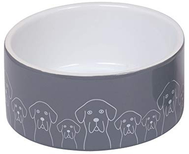 Nobby Keramik Napf Dogs, weiß Ø 18 x 7 cm, 1,10 l, 1 Stück