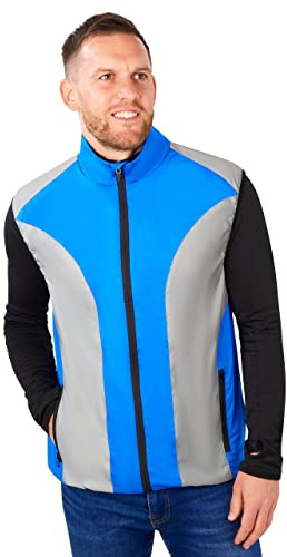BTR Hi Vis Reflective Cycling & Running Gilet/Vest. Fits Men & Women. High Visibility (Hi Viz) & VERY Reflective Outdoor Sports Gilet. Royal Blue. Small 38-40 Inches