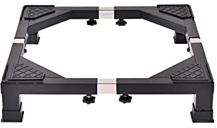 Waschmaschinen Untergestell Frame for Refrigerator Adjustable Stand with 4 starke Füße Standfuß for Tumble Dryer and Tiefkühltruhe Länge/Breite 43-66cm Basis (Black,H: 10cm)
