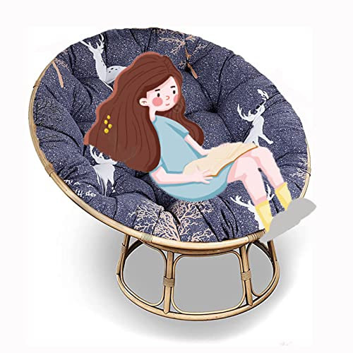 SRHWBF Papasan-Kissen Papasansessel Kissen Papasan-Sitzkissen Stuhlkissen Für Innen Balkon Draus Schaukelstuhlkissen (NUR Kissen) (F1 Ø140cm/55.1 in)