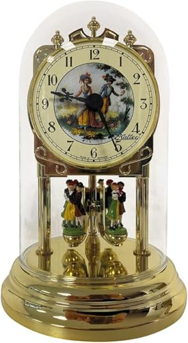 SELVA Quarz-Jahresuhr Meline, handbemalt, mit Motivzifferblatt, Made in Germany, Kristallglashaube (Maße: 16 x 10 cm)